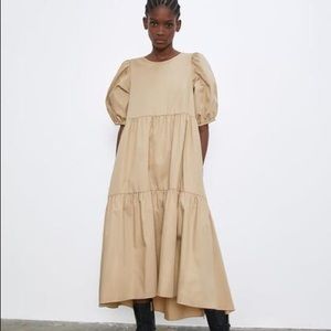 Zara Asymmetric Poplin Dress